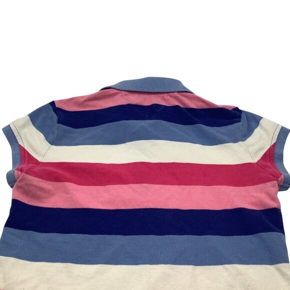 Tommy Hilfiger Girls Striped Polo Shirt L 12/14 Collared Short Sleeve Multicolor - Picture 10 of 10